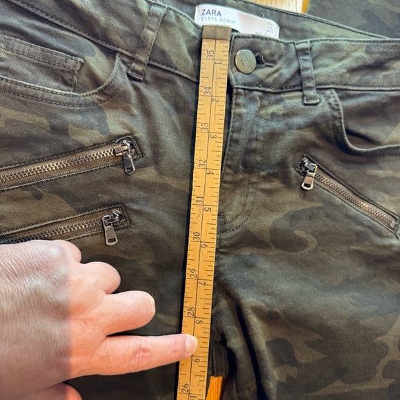 Zara Z1975 Women’s Camo Skinny Moto Jeans Size 4 - Picture 8 of 9